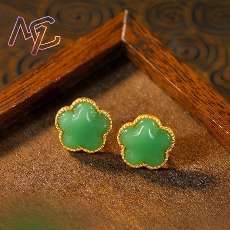 Green Natural Jade Clover Earr - Red Clover Flower recensie en prijs