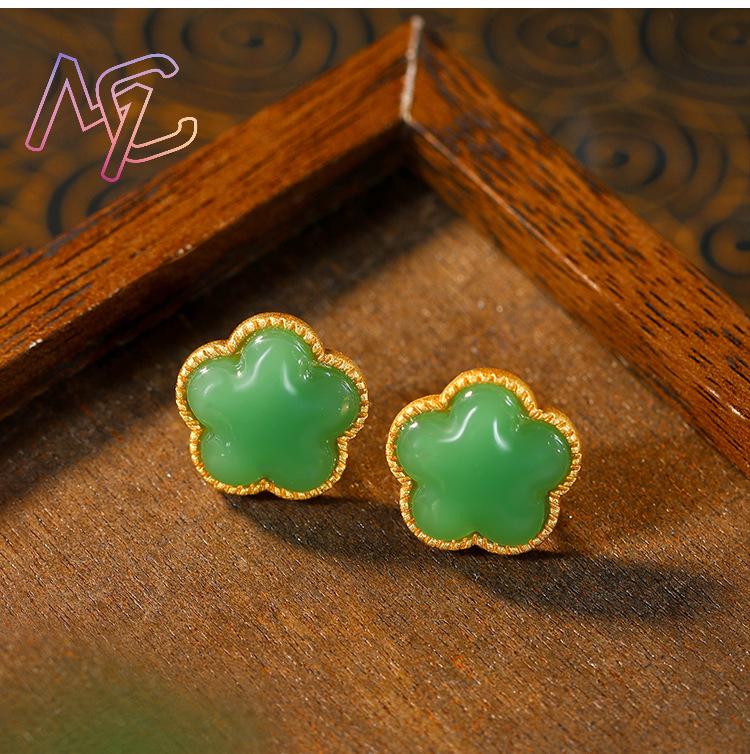Green Natural Jade Clover Earr - Red Clover Flower recensie en prijs