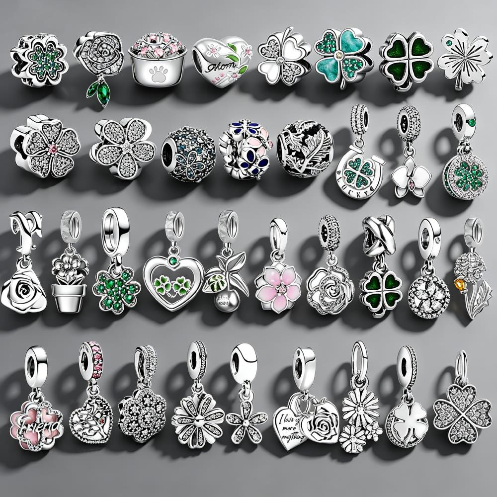 NEW 925 Silver Four Leaf Clove - Red Clover Flower recensie en prijs