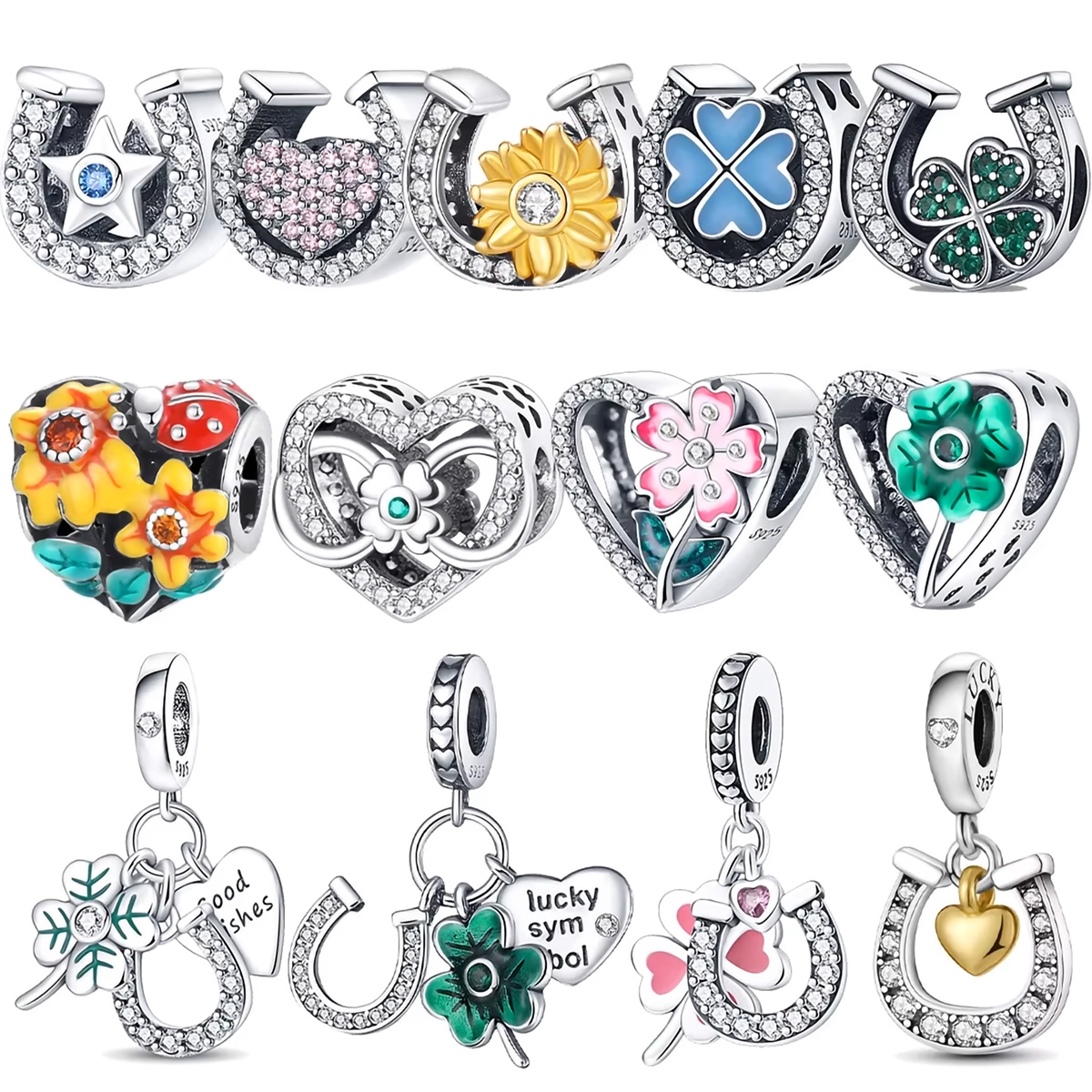 925 sterling silver green hors - Red Clover Flower recensie en prijs