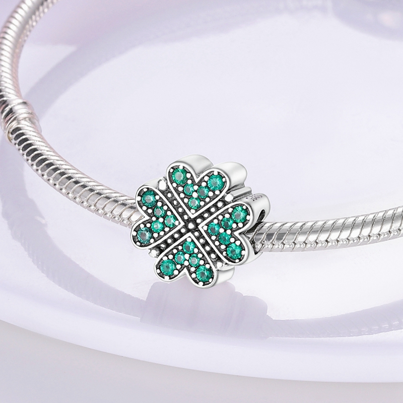 925 Sterling Silver Green Char - Red Clover Flower recensie en prijs